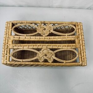 Vintage Wicker Rattan Tissue Holder
